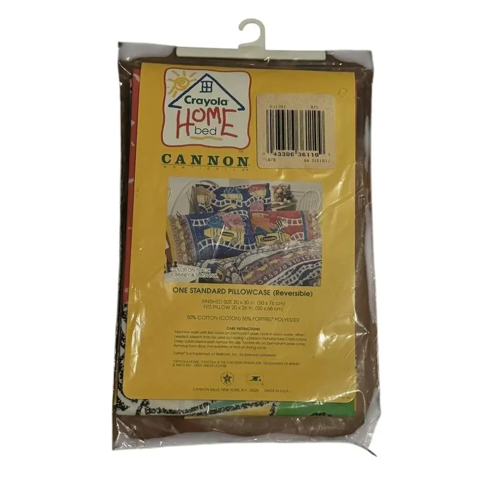 Crayola Pillowcase‎ (1) Reversible Standard Size 20 X 30 Colorful Graphics NEW